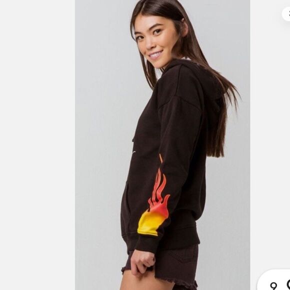 Vans x Disney Punk Mickey & Minnie Mouse Flames Checkered Pullover Hoodie Sz XS - Picture 15 of 16